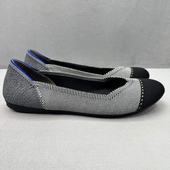 Rothy’s The Flat Womens Size 8 Flats Gray Mist Cap Toe Comfort Shoes - Picture 1 of 9